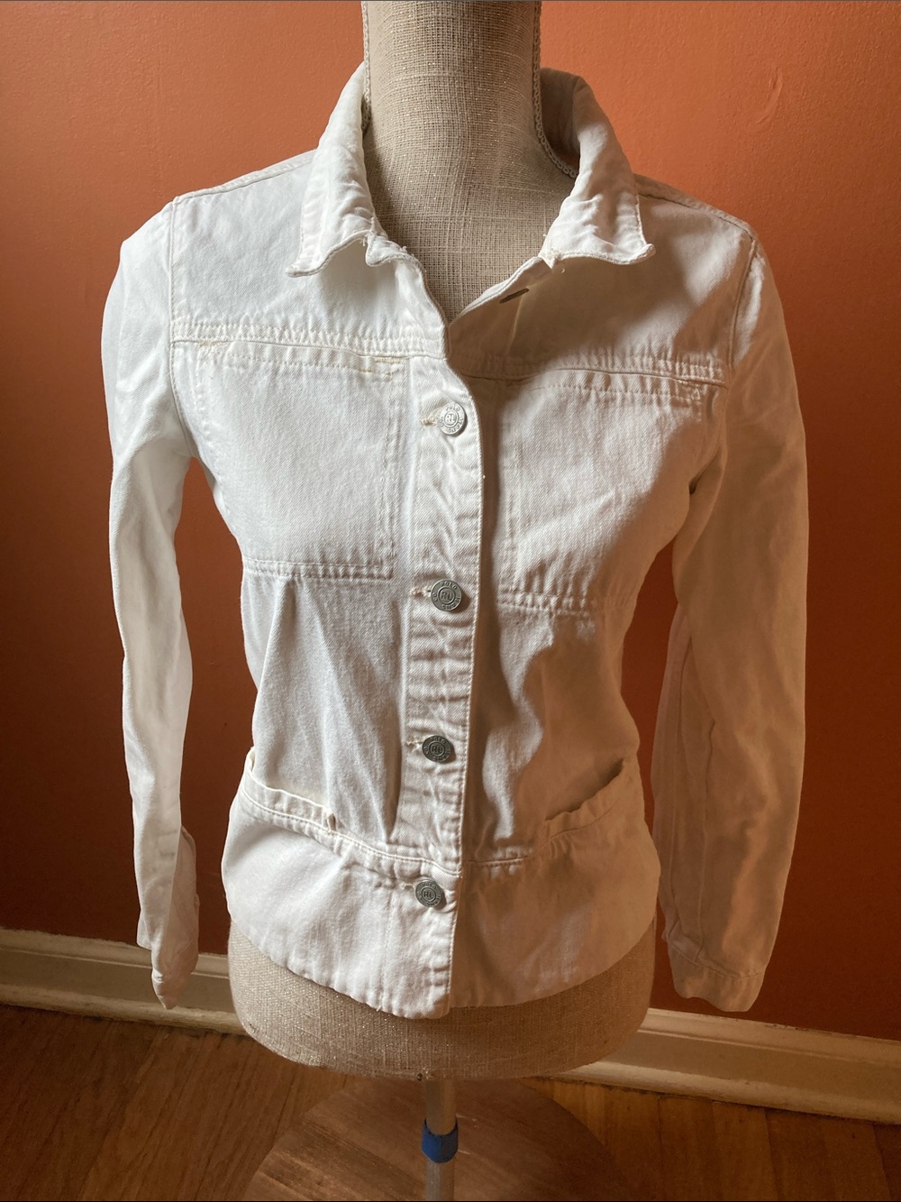 VTG Ralph Lauren Classic Off-IWhite Denim Jacket - Size S